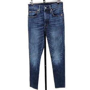 Levi's Womens 501 Skinny Jeans Button Fly High  Rise Blue Size 25